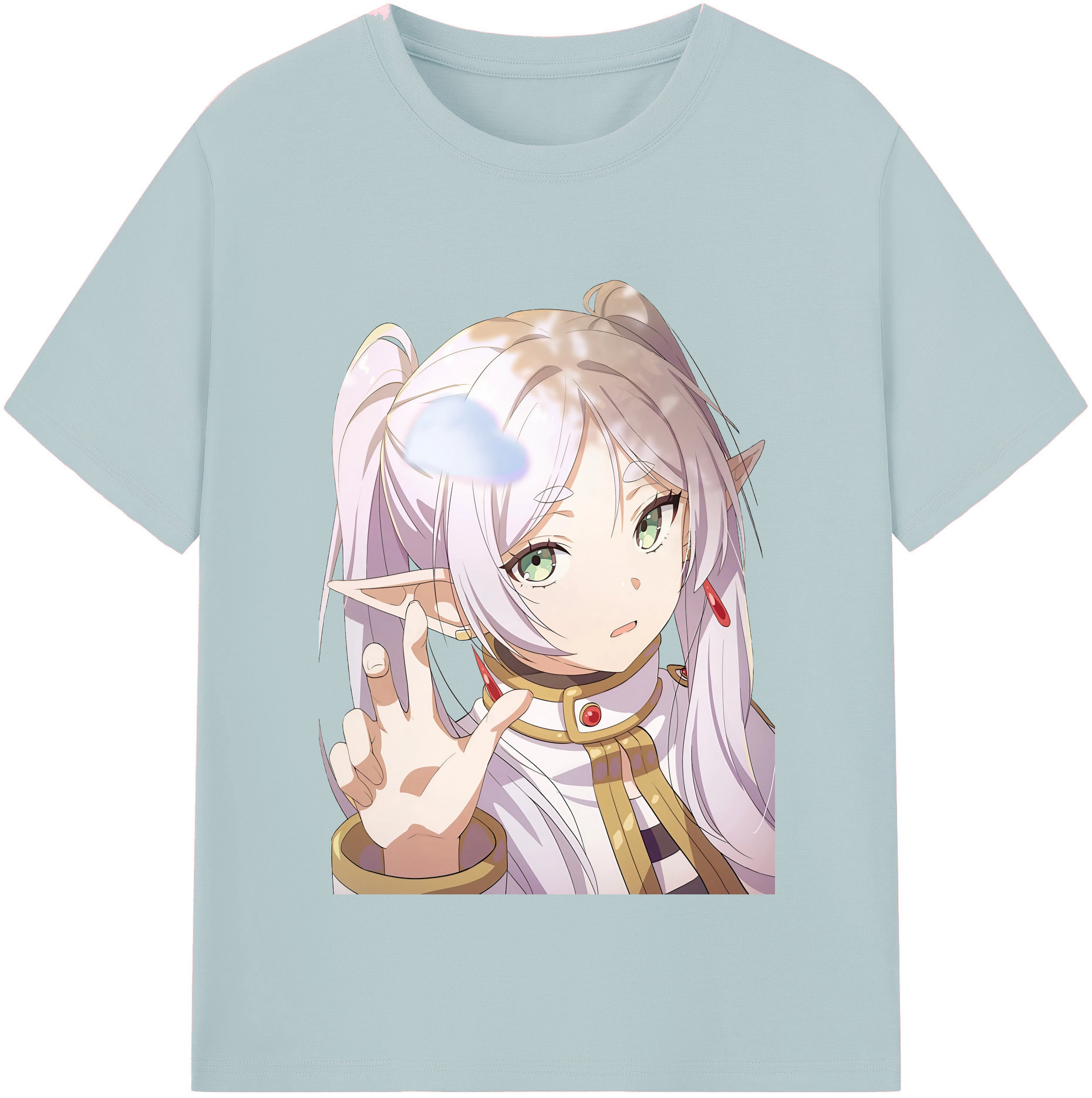 （画像用） 葬送のフリーレン Frieren 綿100％半袖Tシャツ（フロントプリント）